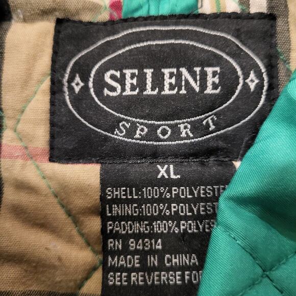 Selena Sport Green Quilted Jacket Plaid Tartin Lined Pockets XL - Picture 8 of 9